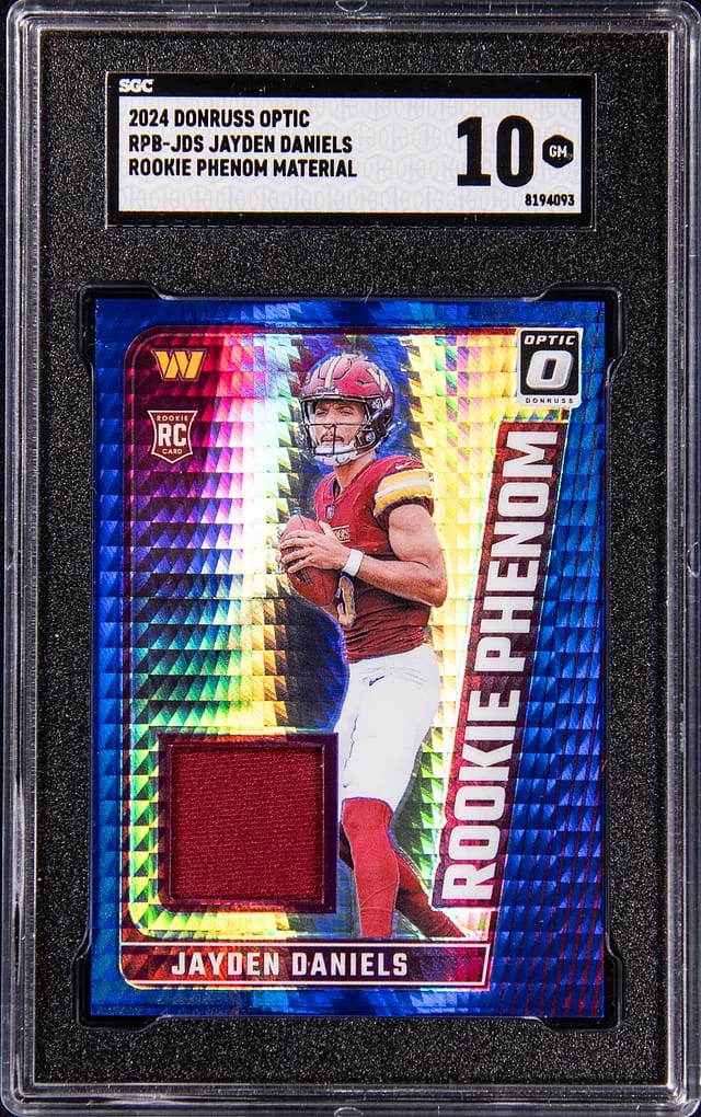 2024 Donruss Optic Jayden Daniels Phenom Material #RPB-JDS card image