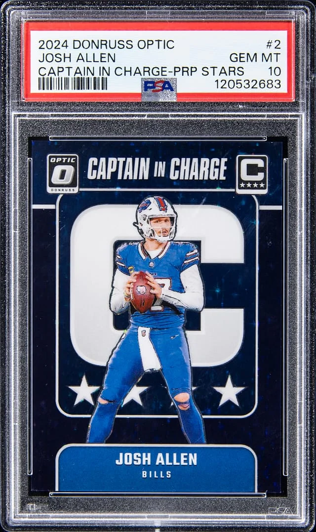 2024 Donruss Optic Josh Allen Captain In Charge-Purple Stars #2 card image