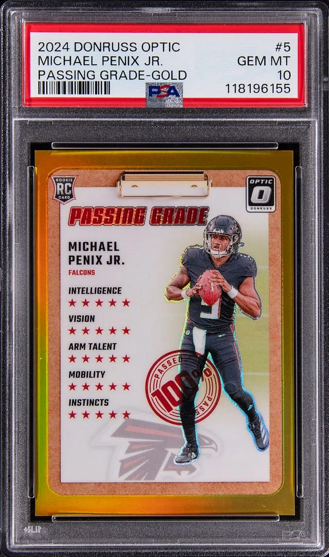 2024 Donruss Optic Michael Penix Jr. Passing Grade Gold #5 card image