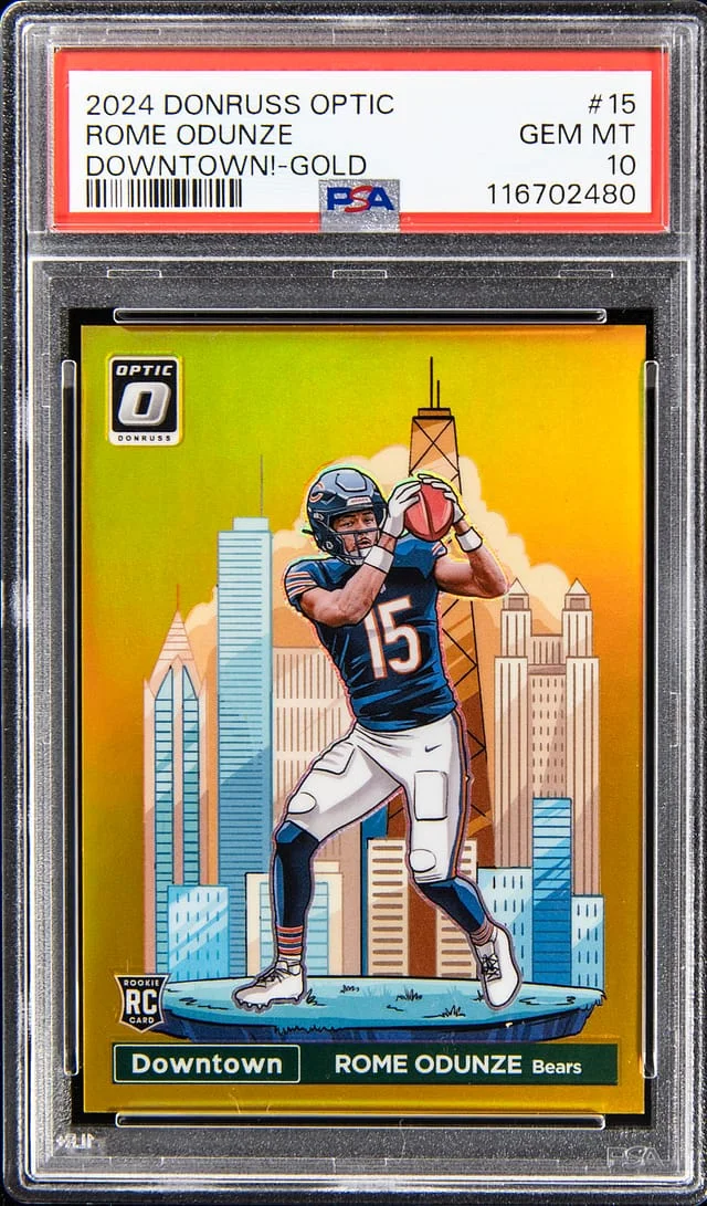 2024 Donruss Optic Rome Odunze Downtown! Gold #15 card image