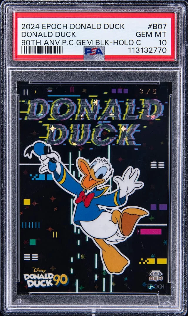 2024 Epoch Donald Duck 90th Anniversary Premium Collection Gem Black Holo Donald Duck #GEM-B-07 card image