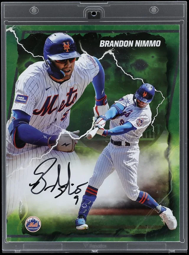2024 Fanatics Under Wraps Emanate Autograph Green Brandon Nimmo Signed Card - 8 x MLB Authenticated, Fanatics #10 card image