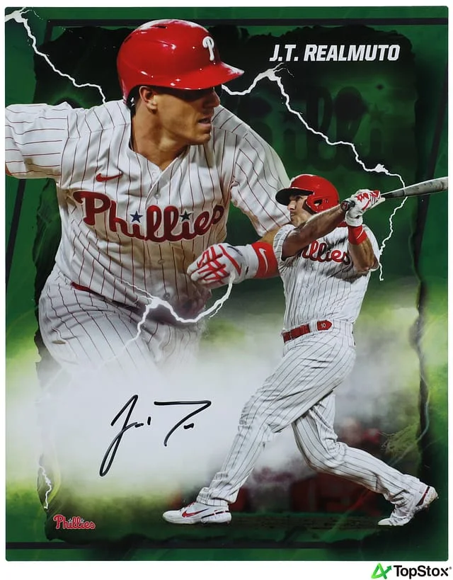 2024 Fanatics Under Wraps Emanate Autograph Green J.T. Realmuto Signed Card - 8 x MLB Authenticated, Fanatics #10 card image