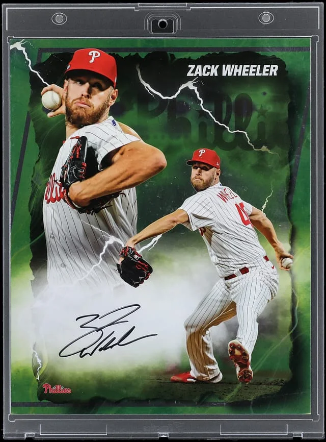 2024 Fanatics Under Wraps Emanate Autograph Green Zack Wheeler Signed Card - 8 x MLB Authenticated, Fanatics #10 card image