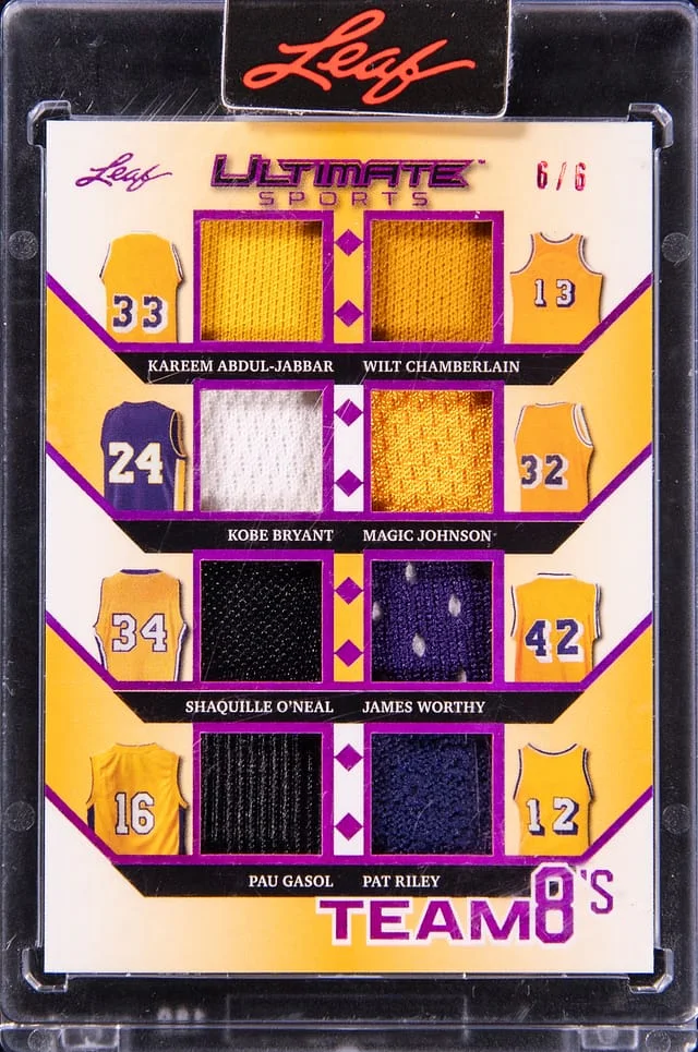 2024 Leaf Abdul-Jabbar/Chamberlain/Bryant/Johnson/O'Neal/Worthy/Gasol/Riley Ultimate Sports Team 8's #T8-2 card image