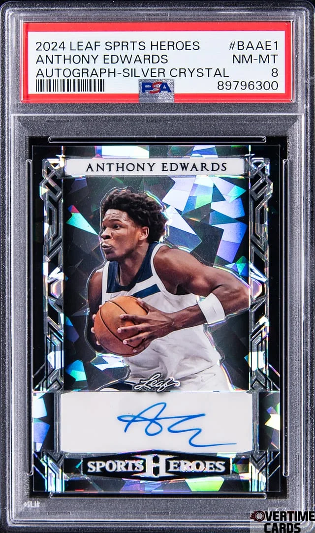 2024 Leaf Anthony Edwards Sports Heroes Autograph Silver Crystal #BAAE1 card image