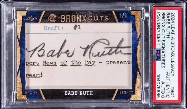2024 Leaf Babe Ruth A Bronx Legacy Bronx Cut Signatures #BC1 card image