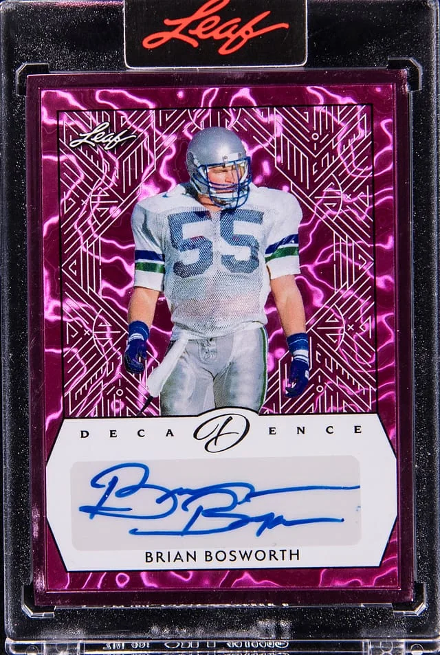 2024 Leaf Brian Bosworth Decadence Autograph Purple #BA-BB1 card image