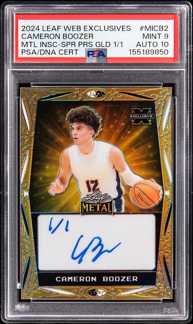 2024 Leaf Cameron Boozer Web Exclusives Metal Inscriptions Super Prismatic Gold #MI-CB2 card image