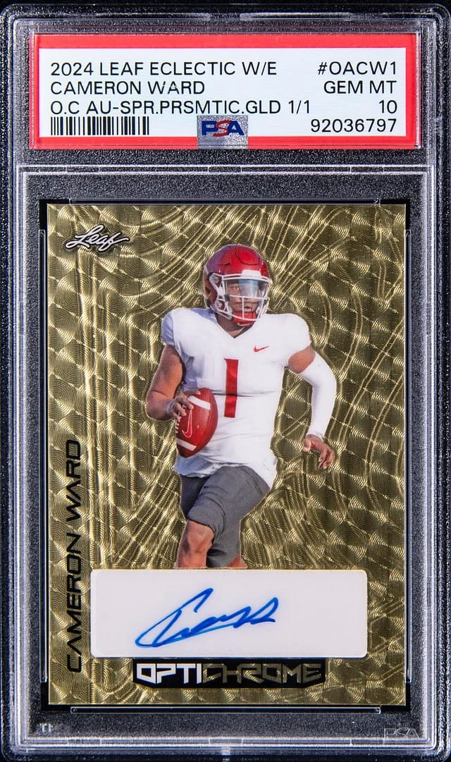 2024 Leaf Cameron Ward Eclectic Whatnot Exclusive Optichrome Autograph Super Prismatic Gold #OA-CW1 card image