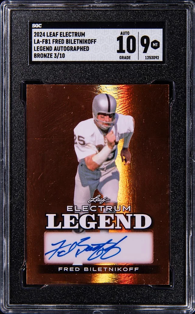 2024 Leaf Fred Biletnikoff Electrum Legend Autograph Bronze #LA-FB1 card image