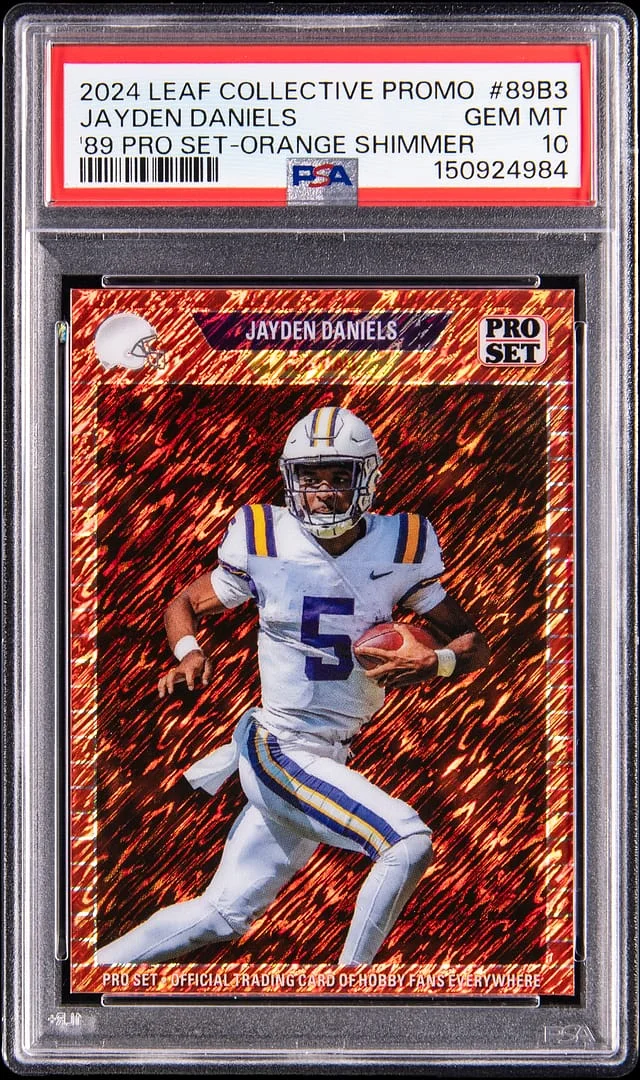 2024 Leaf Jayden Daniels Collective Promo '89 Pro Set Orange Shimmer #89B-3 card image