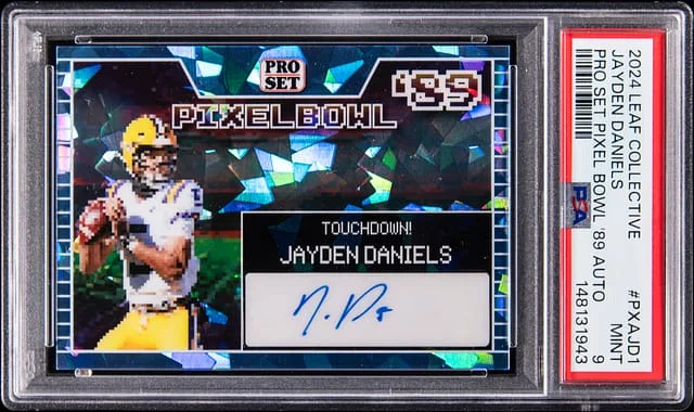2024 Leaf Jayden Daniels Collective Pro Set Pixel Bowl '89 Autographs #PXA-JD1 card image