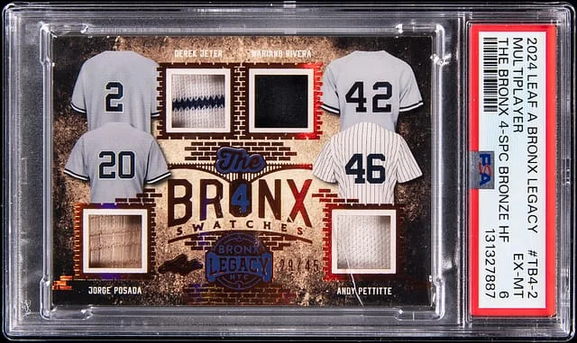 2024 Leaf Jeter/Posada/Rivera/Pettitte A Bronx Legacy The Bronx 4 Swatches Bronze #TB4-2 card image