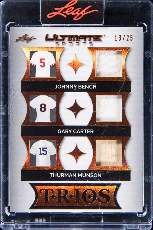 2024 Leaf Johnny Bench/Gary Carter/Thurman Munson Ultimate Sports Trios #UT-1 card image
