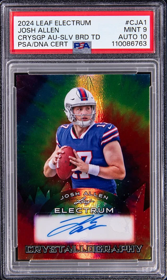 2024 Leaf Josh Allen Electrum Crystallography Autograph Silver Brand Tie-Dye #C-JA1 card image