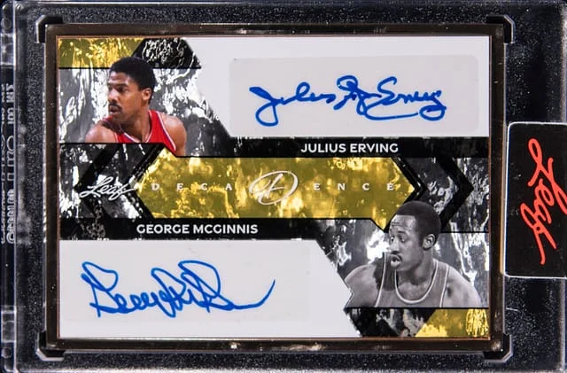 2024 Leaf Julius Erving/George McGinnis Decadence Dual Autographs Gold #DA-24 card image