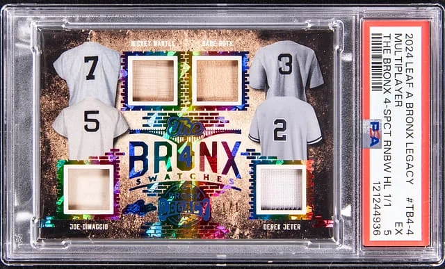 2024 Leaf Mantle, Ruth, Dimaggio, Jeter A Bronx Legacy The Bronx 4 Spectrum Rainbow #TB4-4 card image