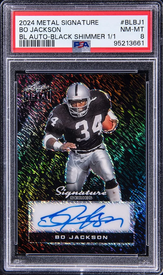 2024 Leaf Metal Bo Jackson Signature Borderless Autograph Black Shimmer #BL-BJ1 card image