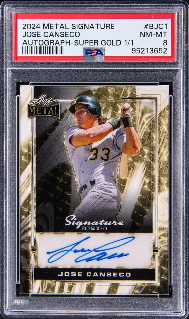 2024 Leaf Metal Jose Canseco Signature Autograph Super Gold #B-JC1 card image