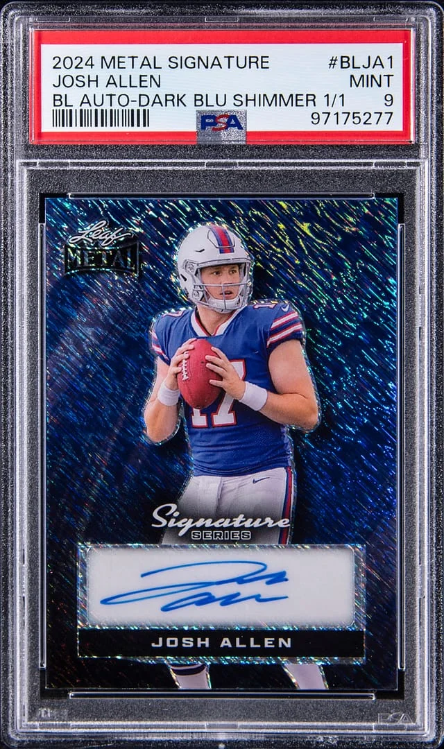 2024 Leaf Metal Josh Allen Signature Series Borderless Blue Shimmer #BL-JA1 card image