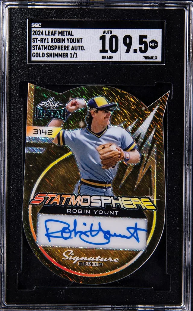 2024 Leaf Metal Robin Yount Statmosphere Autograph Gold Shimmer #ST-RY1 card image