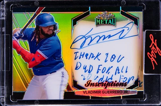 2024 Leaf Metal Vladimir Guerrero Jr. Sport Heroes Metal Inscriptions #MI-VG1 card image