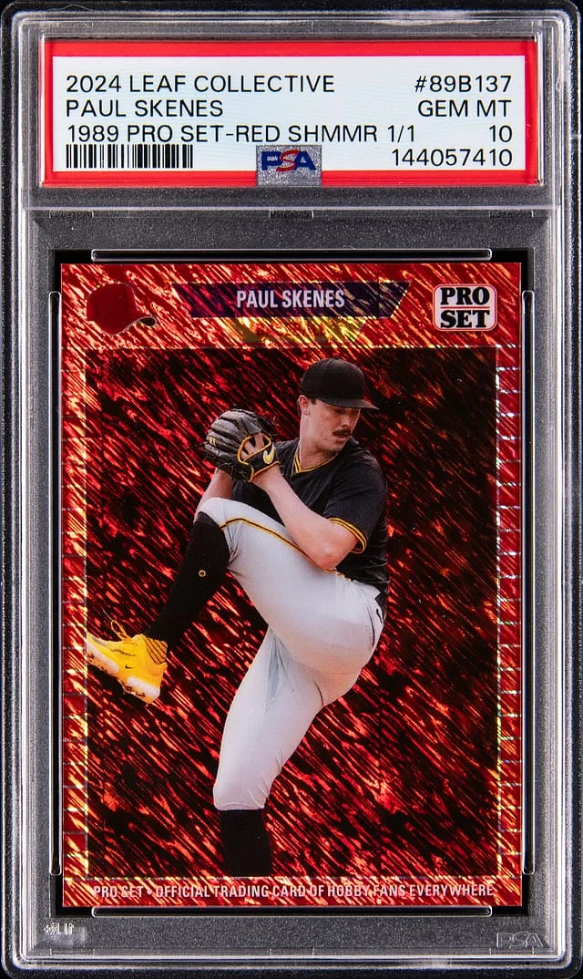 2024 Leaf Paul Skenes Collective 1989 Pro Set Red Shimmer #89B-137 card image