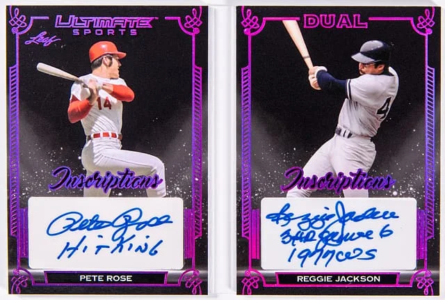 2024 Leaf Pete Rose/Reggie Jackson Ultimate Sports Dual Inscriptions #DI-13 card image