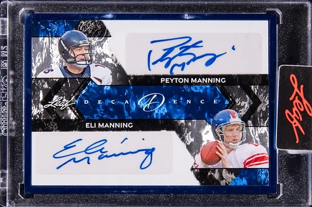 2024 Leaf Peyton Manning, Eli Manning Decadence Dual Autographs Blue #DA-33 card image