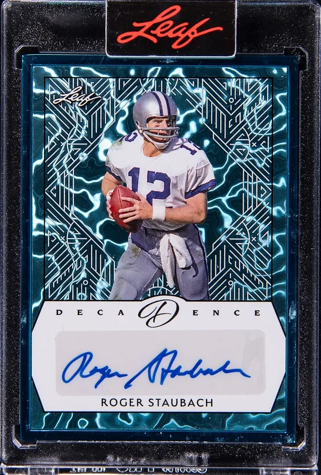 2024 Leaf Roger Staubach Decadence Autograph Teal #BA-RS1 card image