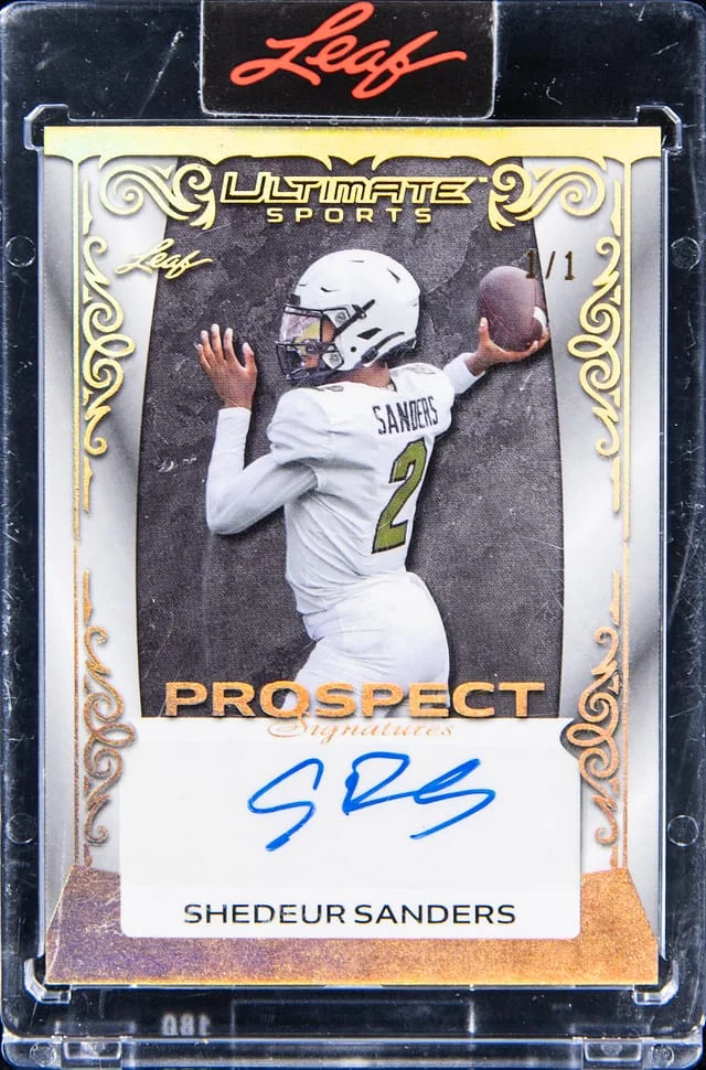 2024 Leaf Shadeur Sanders Ultimate Sports Prospect Signatures #UPS-SS1 card image