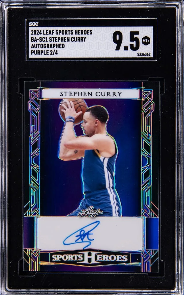 2024 Leaf Stephen Curry Sports Heroes Autograph Purple #BA-SC1 card image