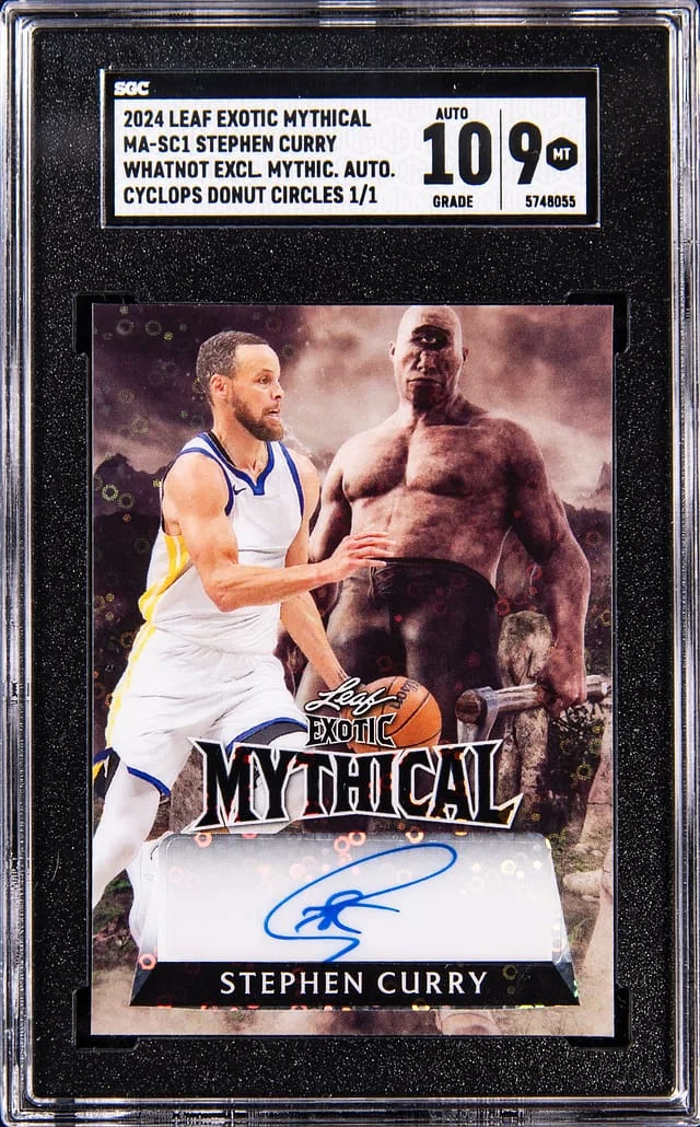 2024 Leaf Stephen Curry Exotic Mythical Whatnot Exclusive Mythical Autograph Cyclops Donut Circles #MA-SC1 card image