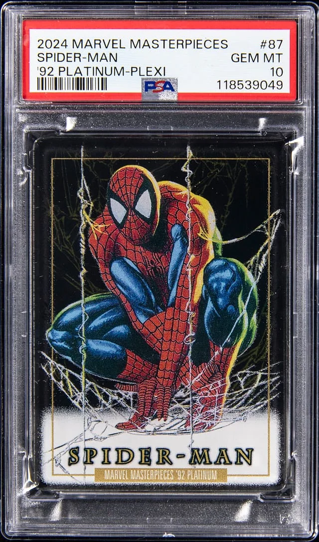2024 Marvel Masterpieces '92 Platinum-Plexi Spider-Man #87 card image