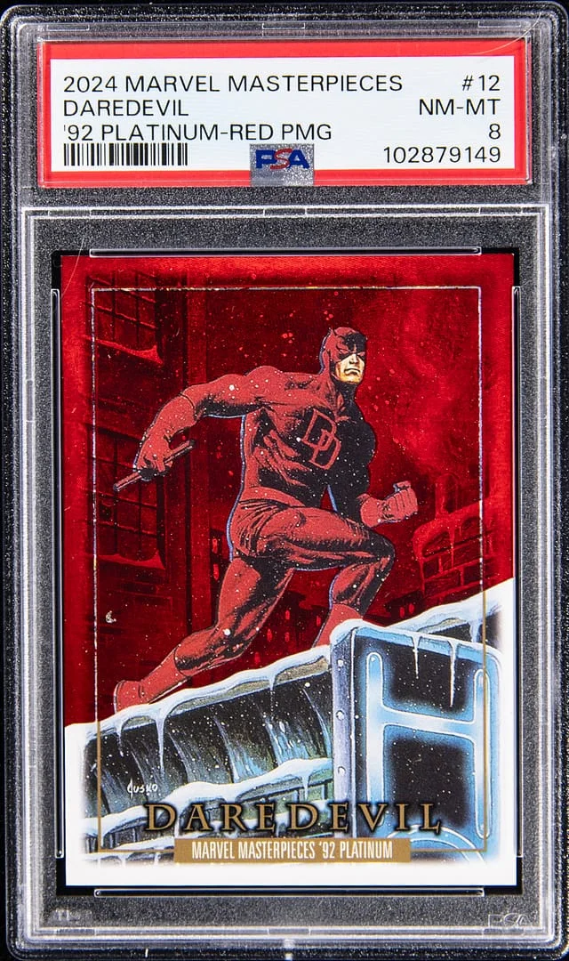 2024 Marvel Masterpieces '92 Platinum-Red Precious Metal Gems Daredevil #12 card image