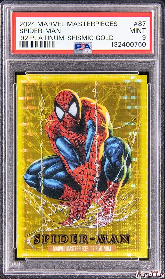 2024 Marvel Masterpieces '92 Platinum Seismic Gold Spider-Man #87 card image