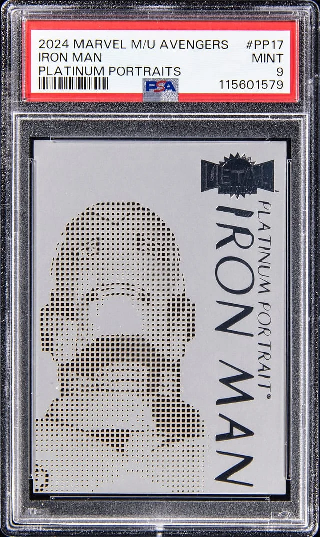 2024 Marvel Metal Universe Avengers Platinum Portraits Iron Man #PP17 card image