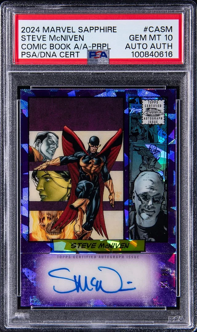 2024 Marvel Sapphire Comic Book Artist Autograph Purple Steve McNiven #CA-SM card image