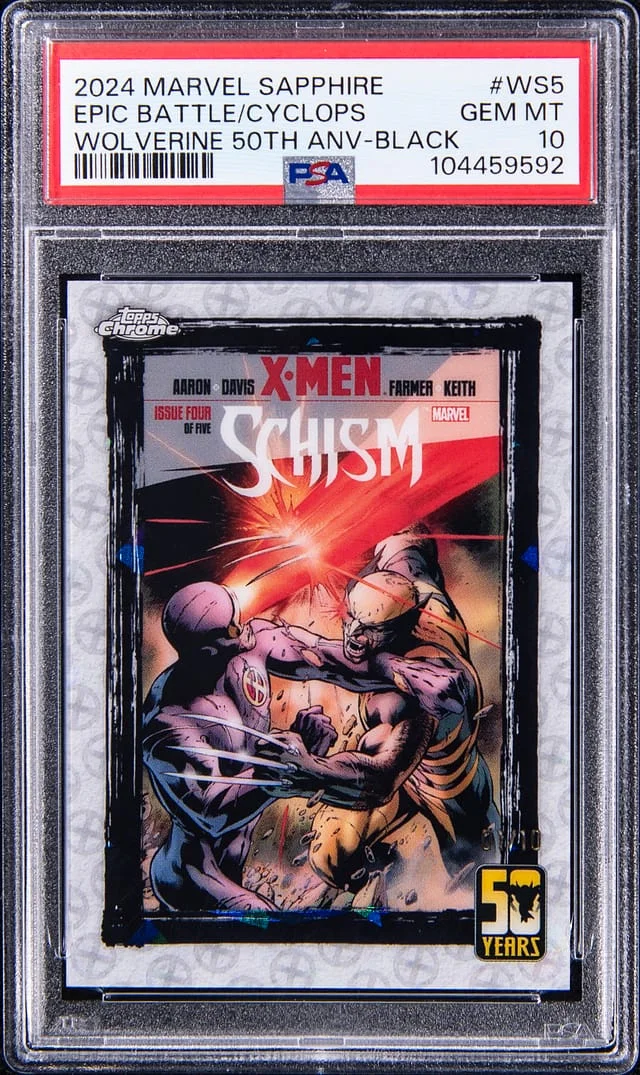 2024 Marvel Sapphire Wolverine 50th Anniversary Black Epic Battle Cyclops #WS5 card image
