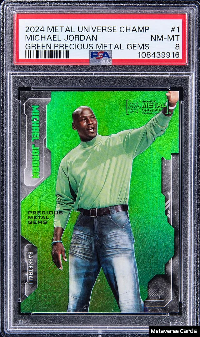 2024 Metal Universe Michael Jordan Champ Green Precious Metal Gems (PMG) #1 card image
