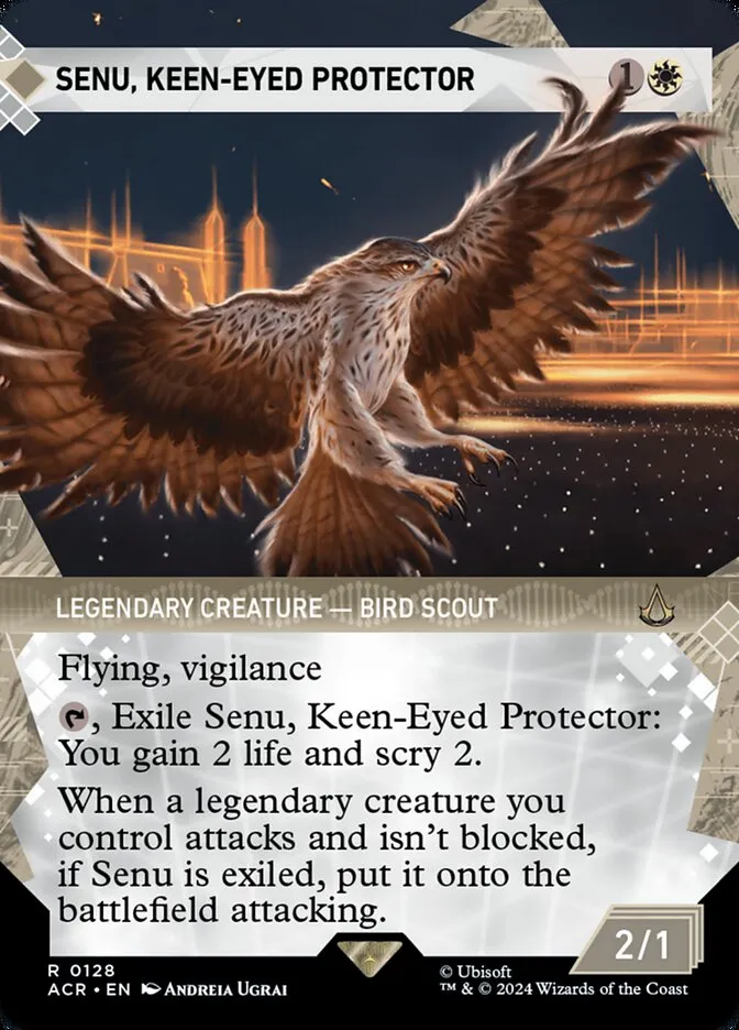 2024 Assassin's Creed Senu, Keen-Eyed Protector rare #128 rare card image