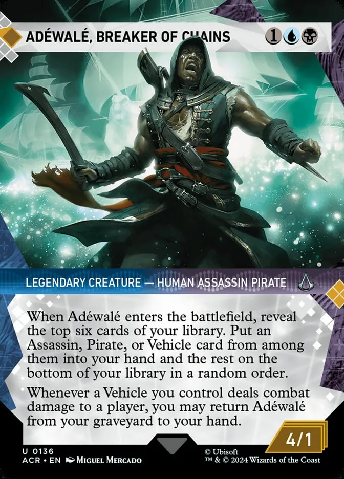2024 Assassin's Creed Adéwalé, Breaker of Chains uncommon #136 uncommon card image