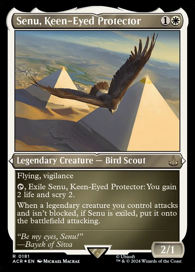 2024 Assassin's Creed Senu, Keen-Eyed Protector rare #181 rare card image