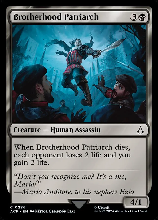2024 Assassin's Creed Brotherhood Patriarch common #286 common card image