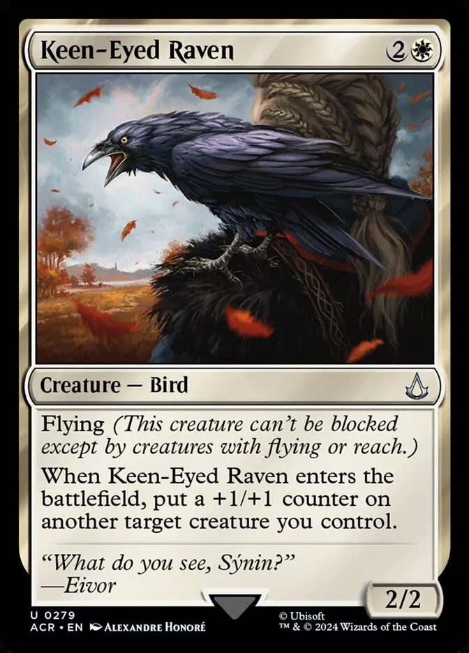 2024 Assassin's Creed Keen-Eyed Raven #279 uncommon card image