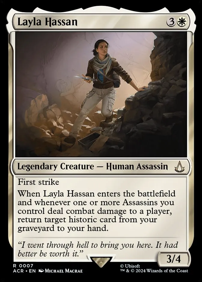 2024 Assassin's Creed Layla Hassan rare #7 rare card image