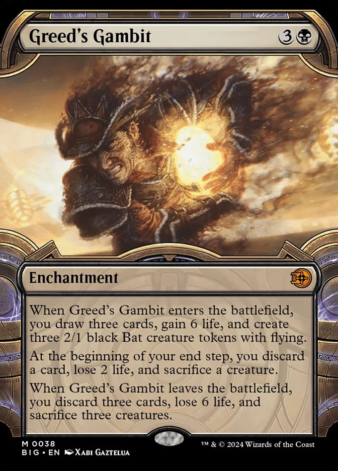 2024 The Big Score Greed's Gambit mythic #38 mythic card image
