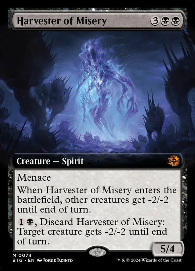 2024 The Big Score Harvester of Misery #74 mythic card image
