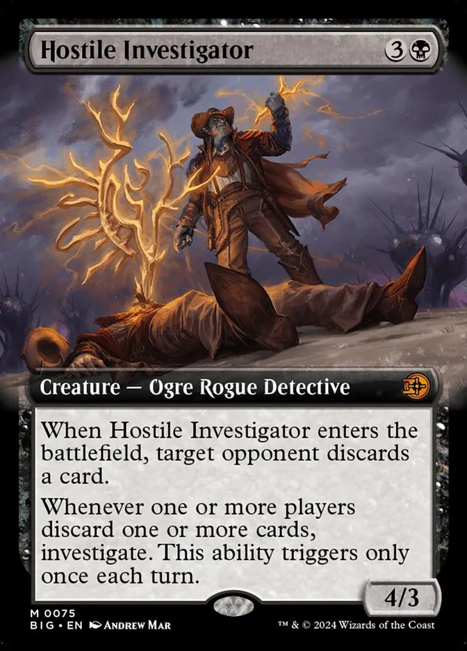 2024 The Big Score Hostile Investigator #75 mythic card image